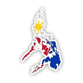 Filipino Shaped Philippines Flag Sticker Decal - Self Adhesive Vinyl - Weatherproof - Made in USA - Country Pride - 2" x 3.2"
