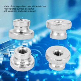 Rändelmuttern-Sortimentsset, Rändelmuttern M3 M4 M5 M6 M8 M10, Plattierter Kohlenstoffstahl, Handfest, Rändelmuttern, Rändelmuttern für 3D-Druckerteile, Werkzeugkästen, Schränke,