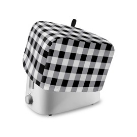 Toaster Cover 4 Slice, Vintage Farmhouse Black White Buffalo Check Plaid Bread Maker Cover Toaster Dust Cover with Pockets, Dust-Proof Cover for Kitchen Small Appliance 12x11x8in