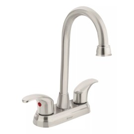 Foset Mezcladora Aqua 4'' Tipo Bar Palanca Satin Foset 45622 Color Gris