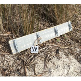 Nautical Distressed Gray over White Boat Cleat Coat Rack, Towel Rack, Hat Rack, Book Bag Rack, or Key Rack