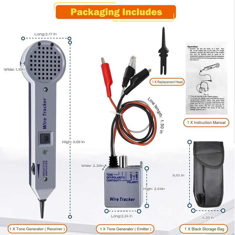 Lunarlipes Tone Generator Kit, Wire Tracer Circuit Tester, Tone Tracing