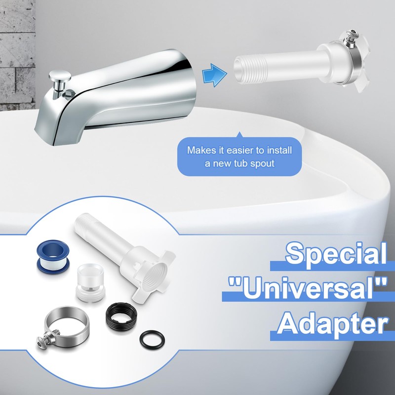 Dreyoo Four in One Tub Adapter, Bathtub Faucet Adapter Slip