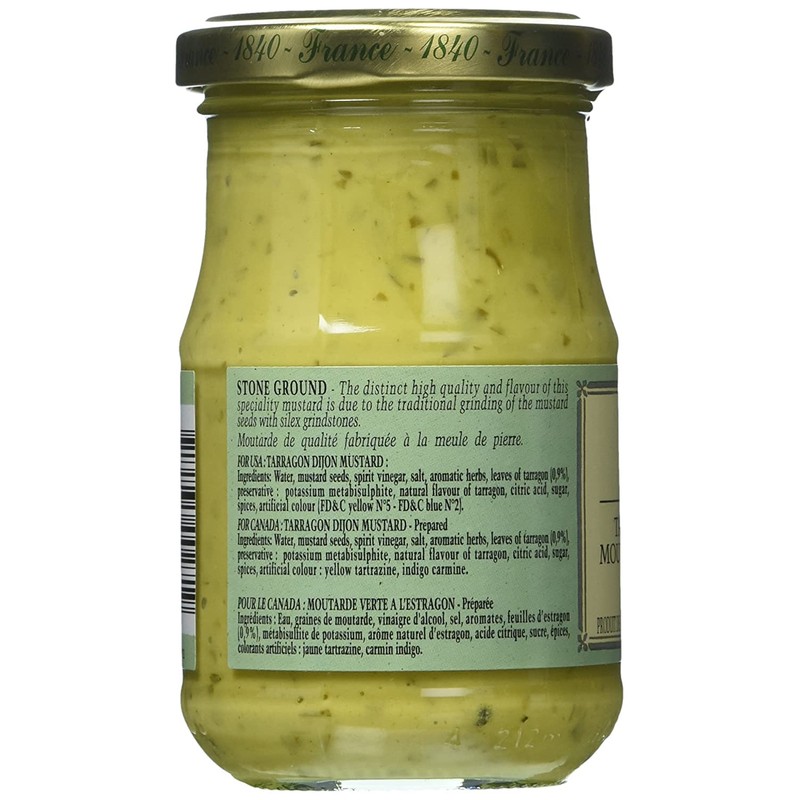 Edmond Fallot Tarragon Dijon Mustard 7.4 Ounce (Pack of 4)
