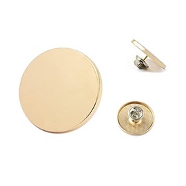 MAHAVIMOKSA 10pcs Flat Surface Metal Buttons Pins No Sew & No Tools Instant Replacement Snap Tack Button for Craft Clothing Coat Pant Bag Purse (Gold 20mm)