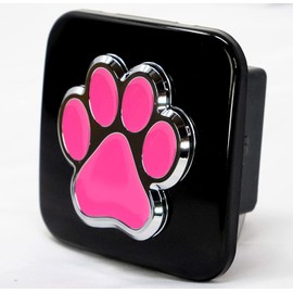 LFPartS Trailer Hitch Cover Tube Plug Insert (Fits 2.5" Receivers, Bear Dog Paw Foot HOT Pink)