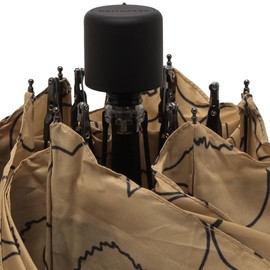 MARIMEKKO 93949 890 Women's Umbrella, Unikko Mini Manual Folding Umbrella, Floral Print, Brown, Brown black