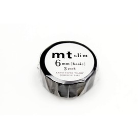 Kamoi MTSLIM22 Masking Tape Slim Tape J Matte Black (3 Pieces)