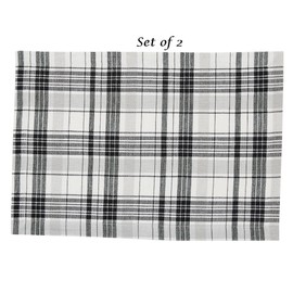 Park NEW TABLE PLACEMAT BLACK GRAY WHITE SET OF 2 Refined Rustic 13"x19" Farmhouse