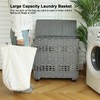 OIAHOMY Laundry Hamper with Lid, 140L Clothes Hamper with 3