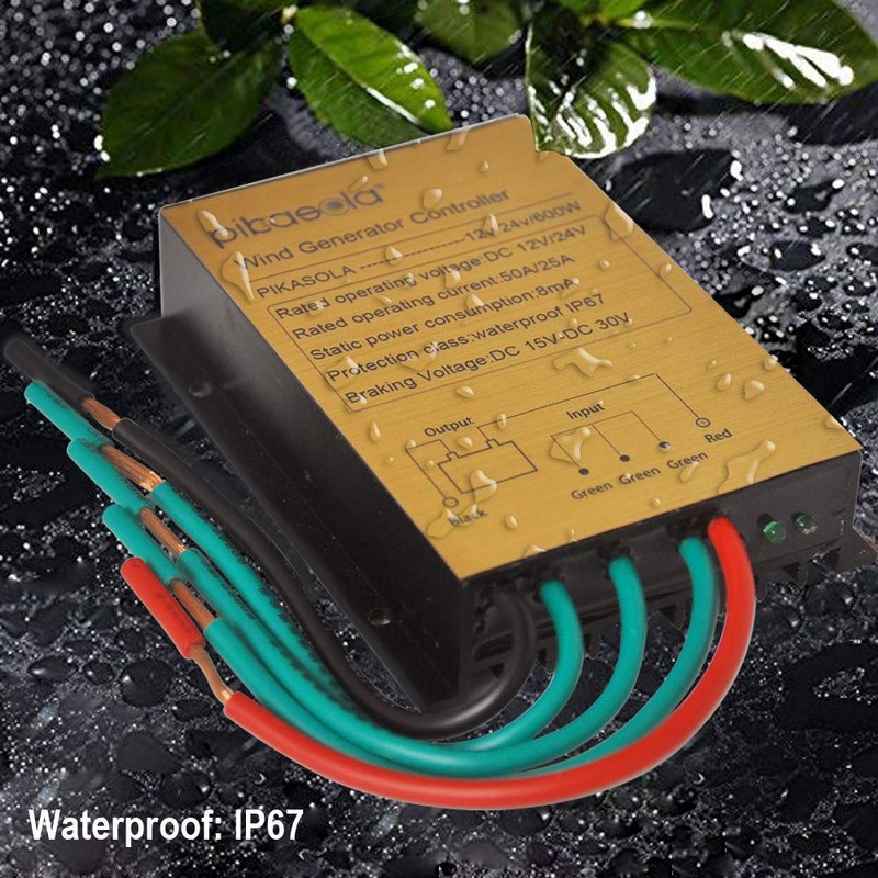 Pikasola Mini Wind Turbine Generator Controller IP67 Waterproof 12V/24V Automatic