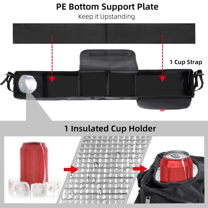 AIPSET Golf Cart Storage Basket No Drilling Front Inner Basket