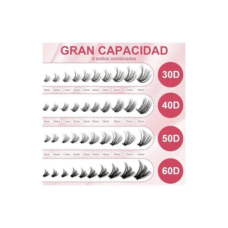 Extensiones De Pestañas 9-18mm 800pcs Para Maquillaje Diy
