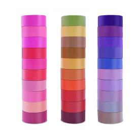 Phantomon Washi Tape Set 30 Rolls 15mm 0.6 inch Wide Decorative Washi Masking Tape Rainbow