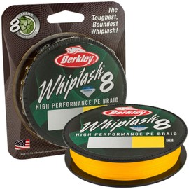 Berkley Whiplash 8 Braided Fishing Line - 100% Dyneema 8 Strand Braid for Saltwater and Freshwater Fishing