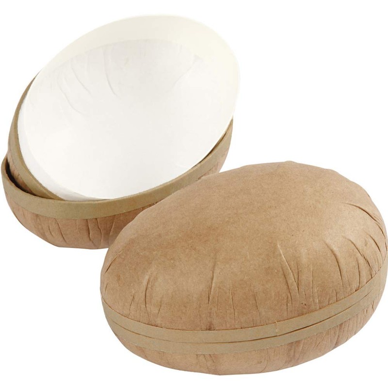 CRAFTY CAPERS 2 Two-Part Opening 12cm Paper Mache Easter Eggs