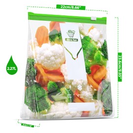Stove Sun™ 40 Small Ziplock Freezer Bags | Smart Reuseable Food Bags | Clear and Tight Seal | Food Storage Bags With Expandable Stand & Fill Bottom | BPA Free Zip lock Bags (W22 x L23+3cm bottom)