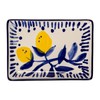 Creative Co-Op Stoneware Plate with 4 Lemon Design Styles, Blue