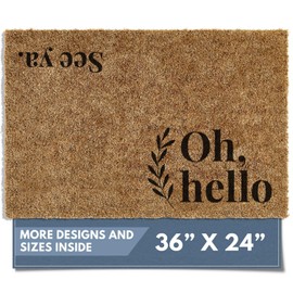 Barnyard Designs Doormat Welcome Mat for Outdoors, Large Front Door Entrance Mat, Brown (Oh Hello, 36x24)