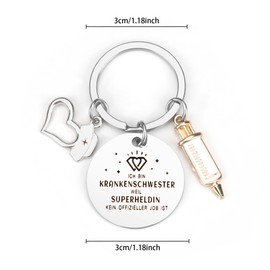 Keyring Nurse Gifts for Nurses Elderly Care Gift Nurse Gifts for Caregivers Exam Caregiver Gifts Thank You Best Graduation Gift, Stainless Steel Nurse 26