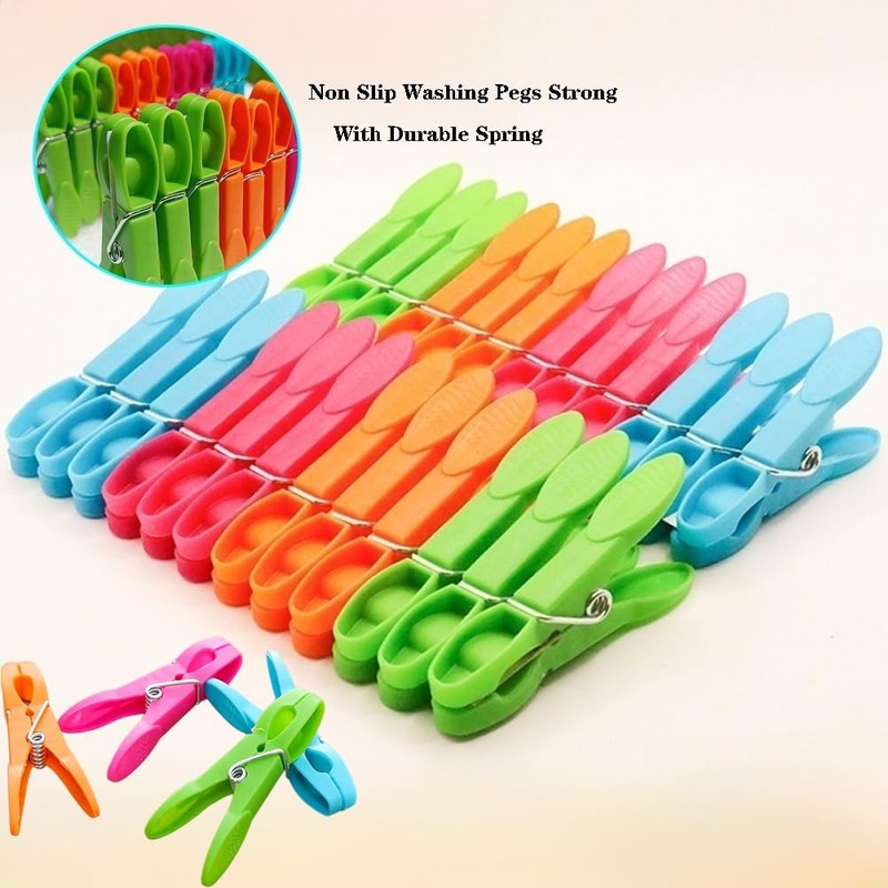 Clothes Pegs, 48 Packs Plastic Clothes Pegs for Washing Line,
