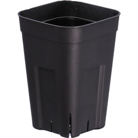 Prestella Deep 90 Japanese Poly Bowls Set of 5 Black Plastic Hard Pots with Slits for Agave and Haorussia