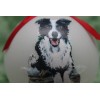 D112 Hand-made Christmas Ornament - Border Collie -cute black and