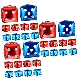 Totority 30pcs Foil Dice Balloons Cube Balloons for Themed Party Decorations for Weddings Birthdays Creative Photo Props Premium Quality Foil