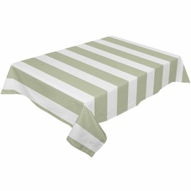 Boanket Waterproof Tablecloth - Sage Green Striped Oil Proof Spill Proof Table Covers, Modern Farmhouse Sage Green White Stripes 60 x 102 Inch - Rectangle Table Clothes for Dining Room, Party, Wedding
