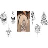 6 Sheets Temporary Butterfly Tattoo Moon Tattoo Lotus Flowers Tattoos