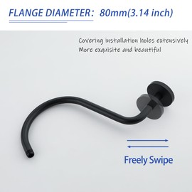 SWHYGER Wall Mounted Shower Arm Extension Head Holder Stainless Stee for Elbow Bathroom Accessories Pipe Bath Tube Matte Black,SW-RD91098-13MB.