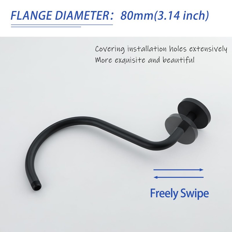 SWHYGER Wall Mounted Shower Arm Extension Head Holder Stainless Stee