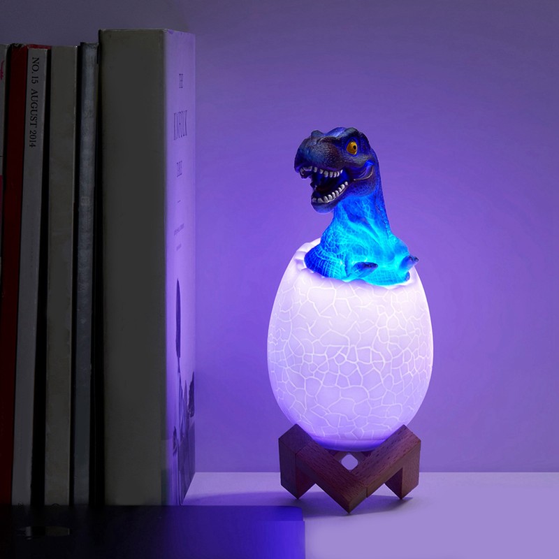 Touch Pat Sensor Night Light Dinosaur Egg Shape Bedside Lamp