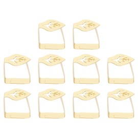 10Pcs Tablecloth Clips Stainless Steel Leaf Style Anti Slip Multi Function Table Cloth Holders for Family Party Cafe Gold Color