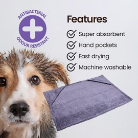 White Magic Pet Drying Towel, Small – Super Absorbent, Anti-Bacterial, Quick-Dry, Machine Washable, 40x70cm, Perfect for Dogs & Cats