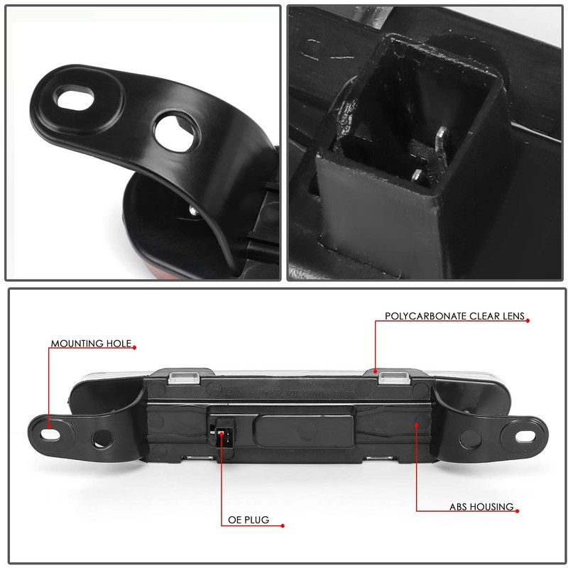 DNA MOTORING 3BL-CHA06-LED-BK Black Housing LED High Mount 3rd Third