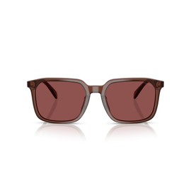COACH Men's HC8411U Universal Fit Square Sunglasses, Transparent Mahogany/Wine Solid, 55 mm