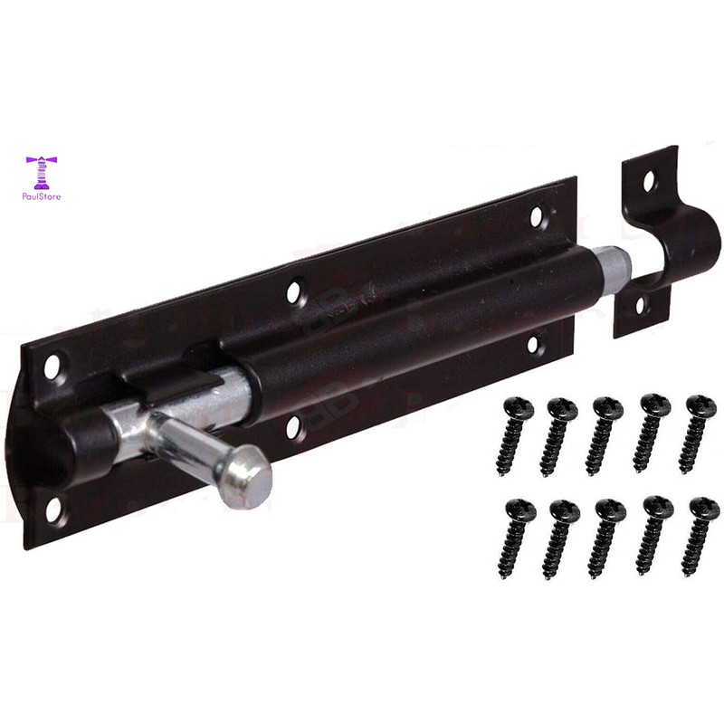 PaulStore 6" Tower Bolt Black Latch Catch For Large Garden