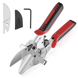 GARTOL Ratchet Miter Shears 22.5°–135° Adjustable; Precision Angle Cutter with Spare SK5 Blade for Quarter Round, Shoe Molding, PVC, MDF & Soft Wood; Labor-Saving Trim Tool with Safety Lock