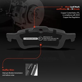 Frankberg 4x Brake Pad Rear Axle Left Right Compatible with M.i.n.i R50 R53 1.4L 1.6L 2001-2006 M.i.n.i Cabriolet R52 1.6L 2004-2008 Replace# 34216762871