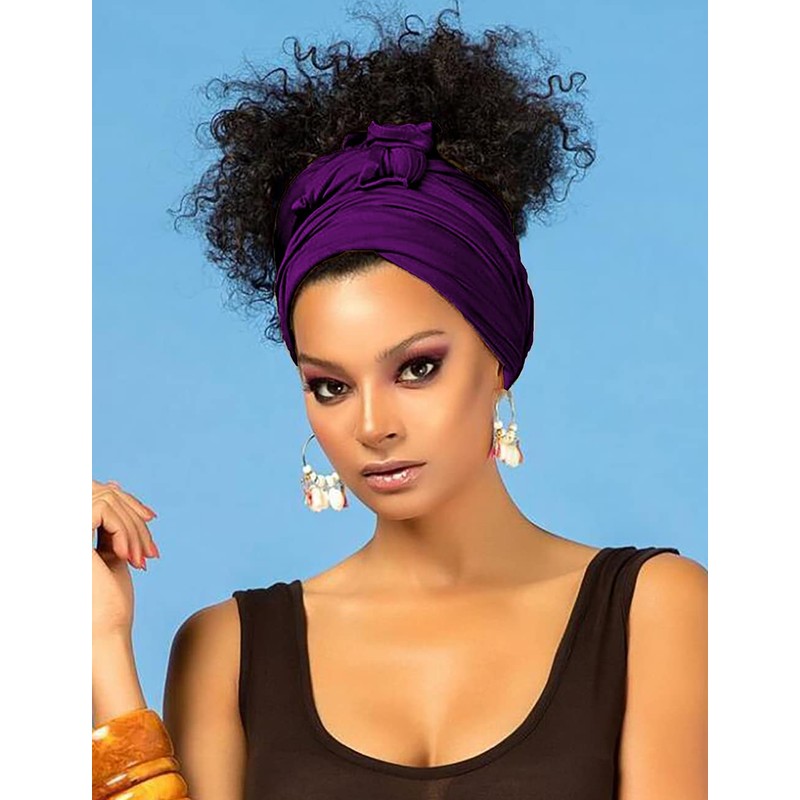 Harewom African Scarfs for Women Head Wraps Stretch Turban Jersey