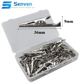 Senvenelec 120 x alligator clips, alligator clips, metal test clamps, used for electrical testing and DIY modification.