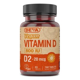 Deva Nutrition Vitamina D2 800 Iu Vegana 90 Tabletas Sabor Sin Sabor                                                                                  