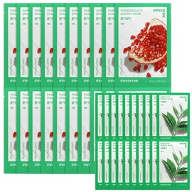Innisfree energy mask pomegranate 20 sheets + green tea 20 sheets free / 이니스프리 에너지 마스크 석류 20매+그린티20매 증정