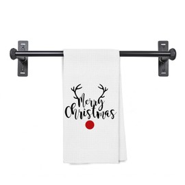 OFJE Merry Christmas Winter Waffle Kitchen Towels Hand Towels Dish Towel 16x24,Christmas Hand Towels Dish Towel for Bathroom Kitchen,Christmas Winter Kitchen Decorations,Christmas Tea Towels