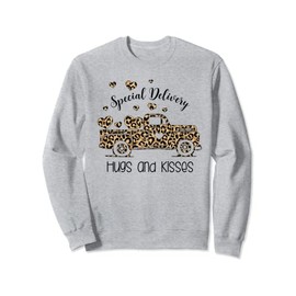 Leopard Print Vintage Farm Truck Valentines Day Sweatshirt