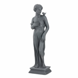 ARSTRIA Outdoor Garden 32‘’ High Statue Nymph Sculpture Goddess of Greek Mythology Roman Style Patio Lawn Porch Decor Gray