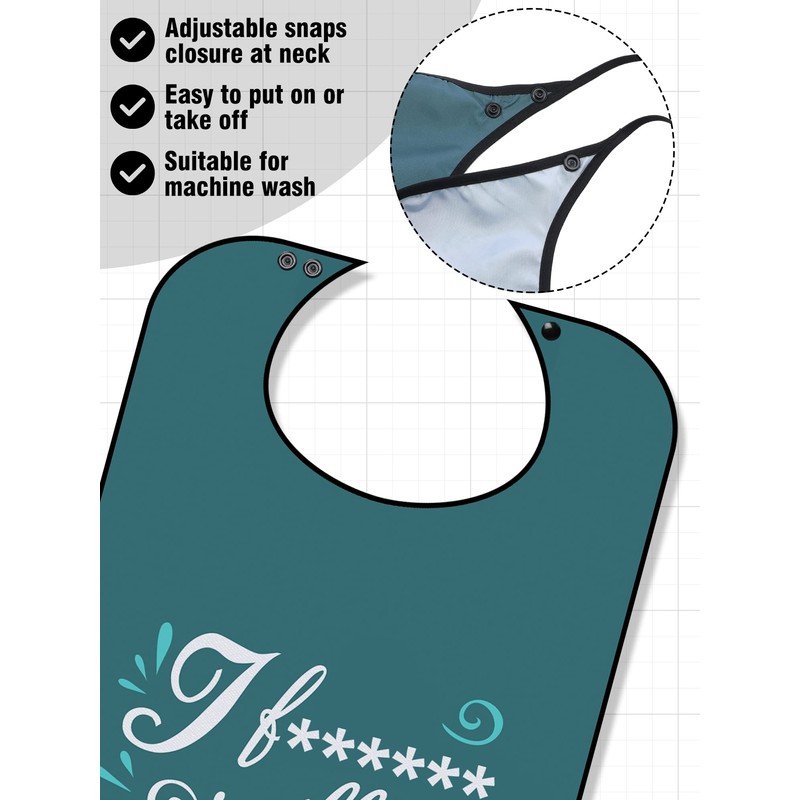 Janmercy 5 Pcs Funny Adult Bibs Washable Dining Clothing Protector
