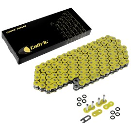 Caltric Yellow Drive Chain for Bike | Motorcycle Quad 520-Pitch 120-Links O-Ring
