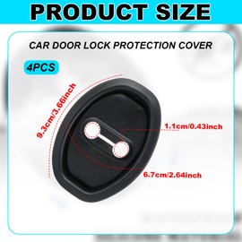 lasuroa 4pcs Silicone Car Door Latch Covers, Universal Door Strike Protector Lock Protector for Noise Reduction & Shock Absorption Fits Most Cars SUVs Trucks (Black)